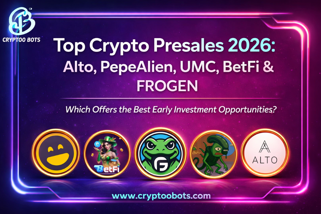 Top Crypto Presales 2026: Alto, PepeAlien, UMC, BetFi & FROGEN